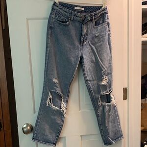 PacSun Casual Blue Ripped Boyfriend Jeans